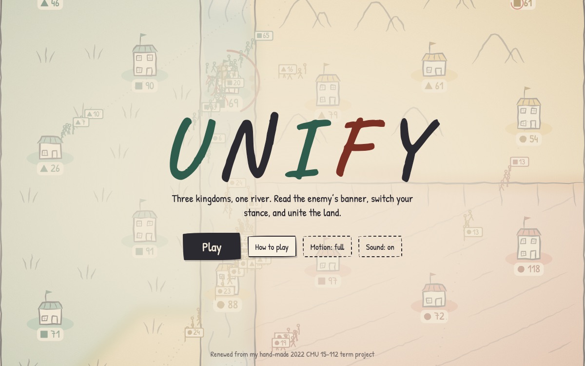 UNIFY start screen